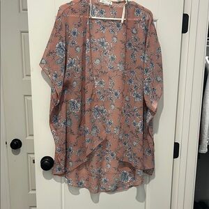 Pink V-neck Short Sleeve Boxy Tunic